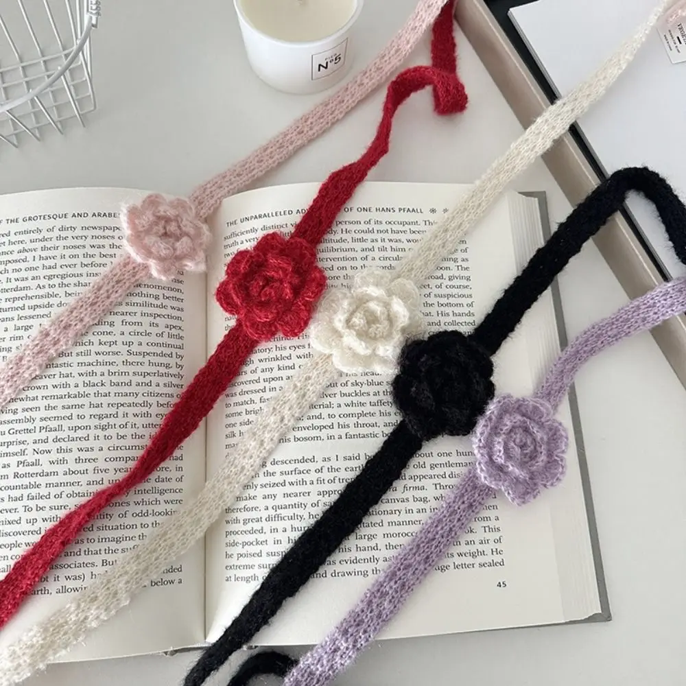 

Solid Color 3D Rose Scarf Three-Dimensional Rose Wool Shawl Handmade Crochet Scarf Handmade Crocheted Knitted Scarf