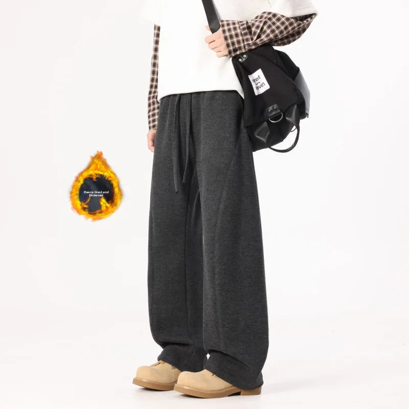 

Свободные прямые брюки в стиле ретро в американском стиле на подкладке, мужские и женские универсальные широкие брюки на осень-зиму и весну