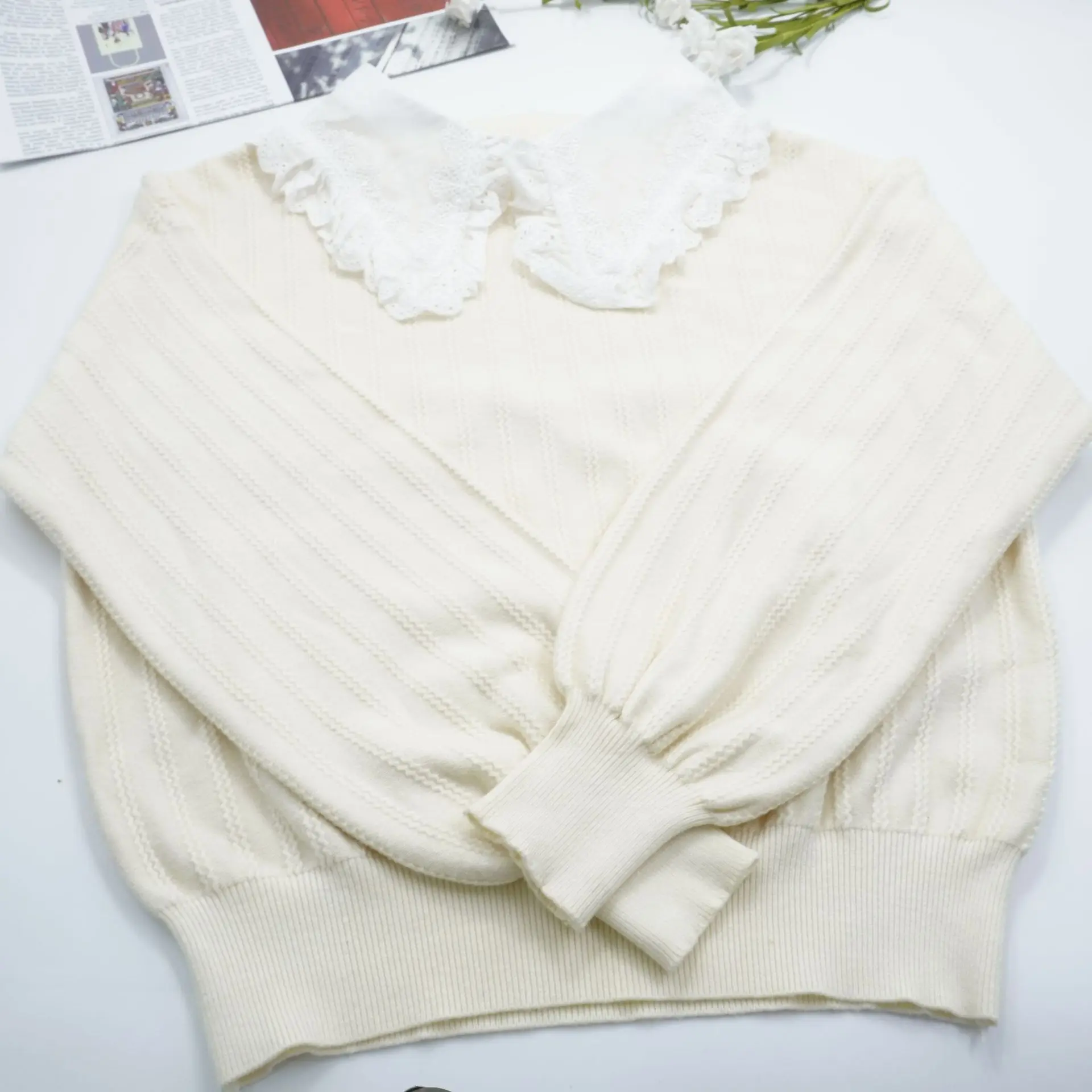 New Spring Autumn Lace Fake Collar for Women, Elegant Detachable Ruffle Collar, Versatile Fashion Outfit Accessory