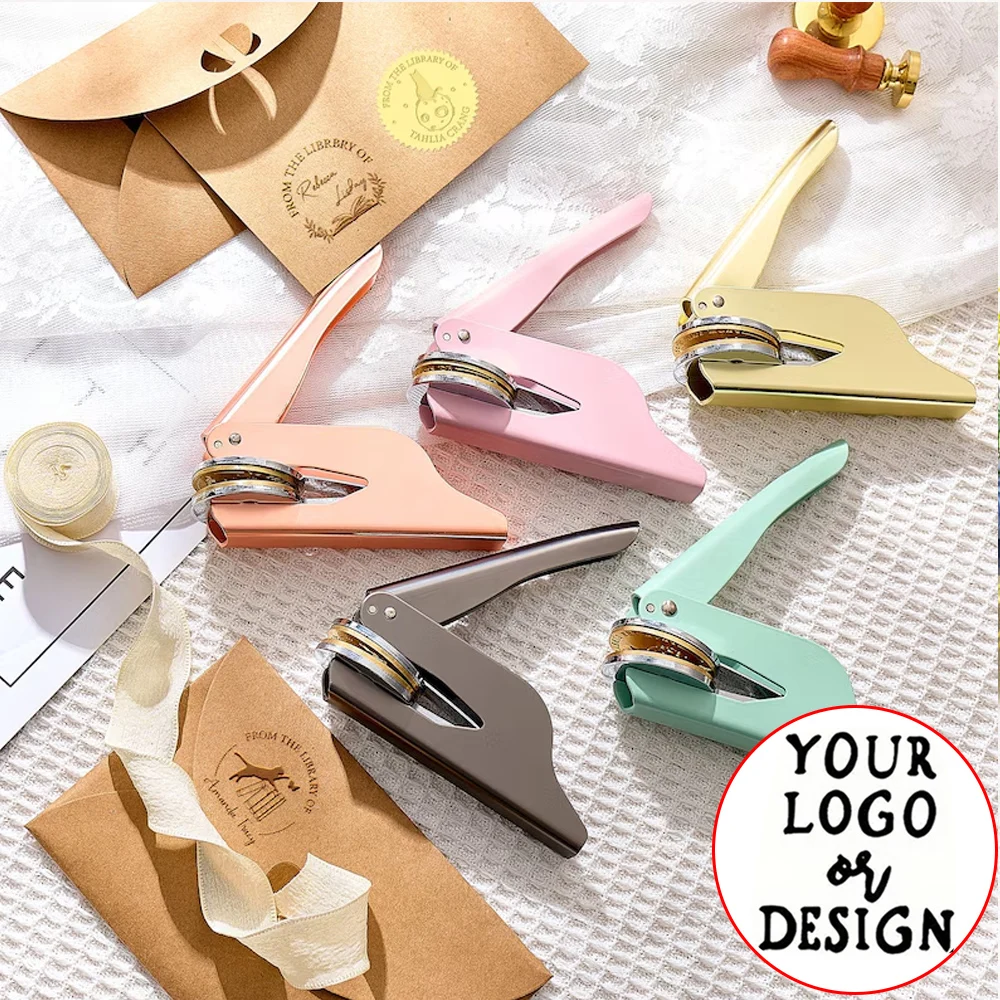 

Создайте свой собственный логотип: Настольный штамп-ембоссер большого размера для индивидуальной гравировки, персонализированный для компании, свадьбы или личного использования