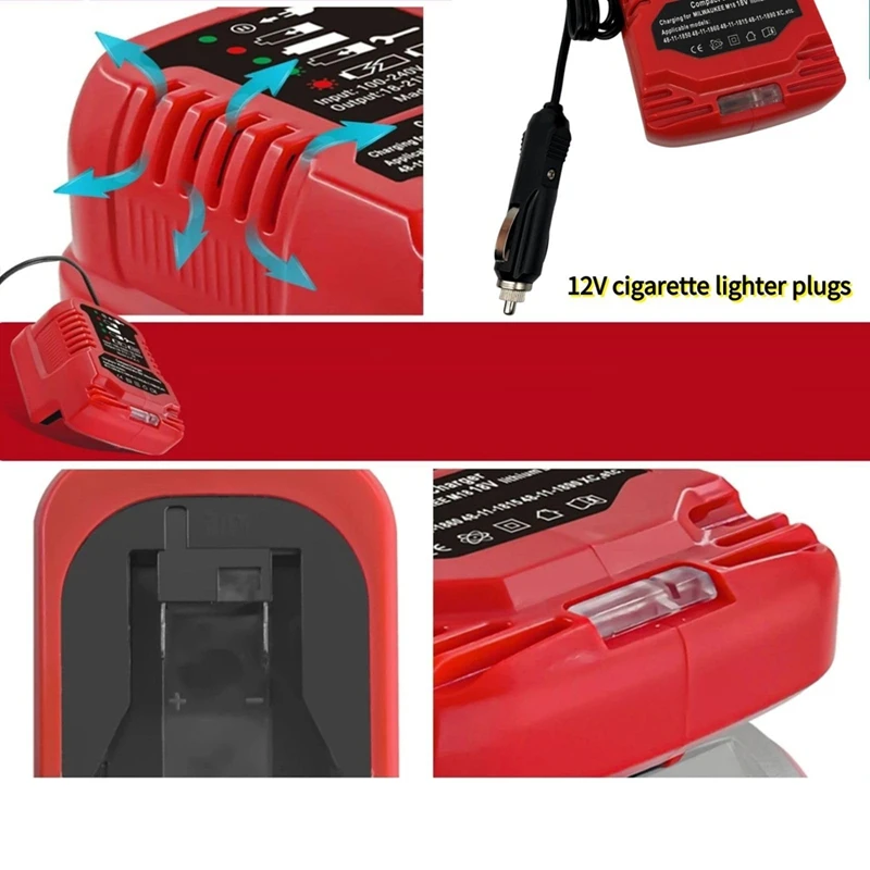 Autoladegerät für 18-V-Batterieladegerät, tragbares Mini-Schnellladegerät, leichterer Stecker-PZZW