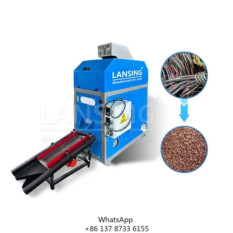 New Condition LX-260 Mini Copper Granulator Machine High Output 50-80kg/H Electric Cable Wire Recycling Easy Mobility Wheels