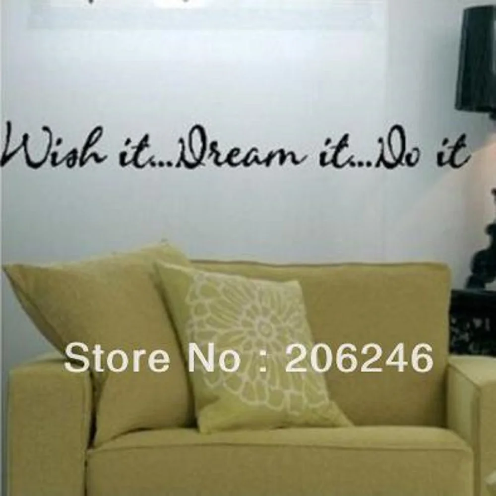 

wish it. dream it. do it quote wall decals 8012 home decorative sticker adesivo de parede removable vinyl wall stickers