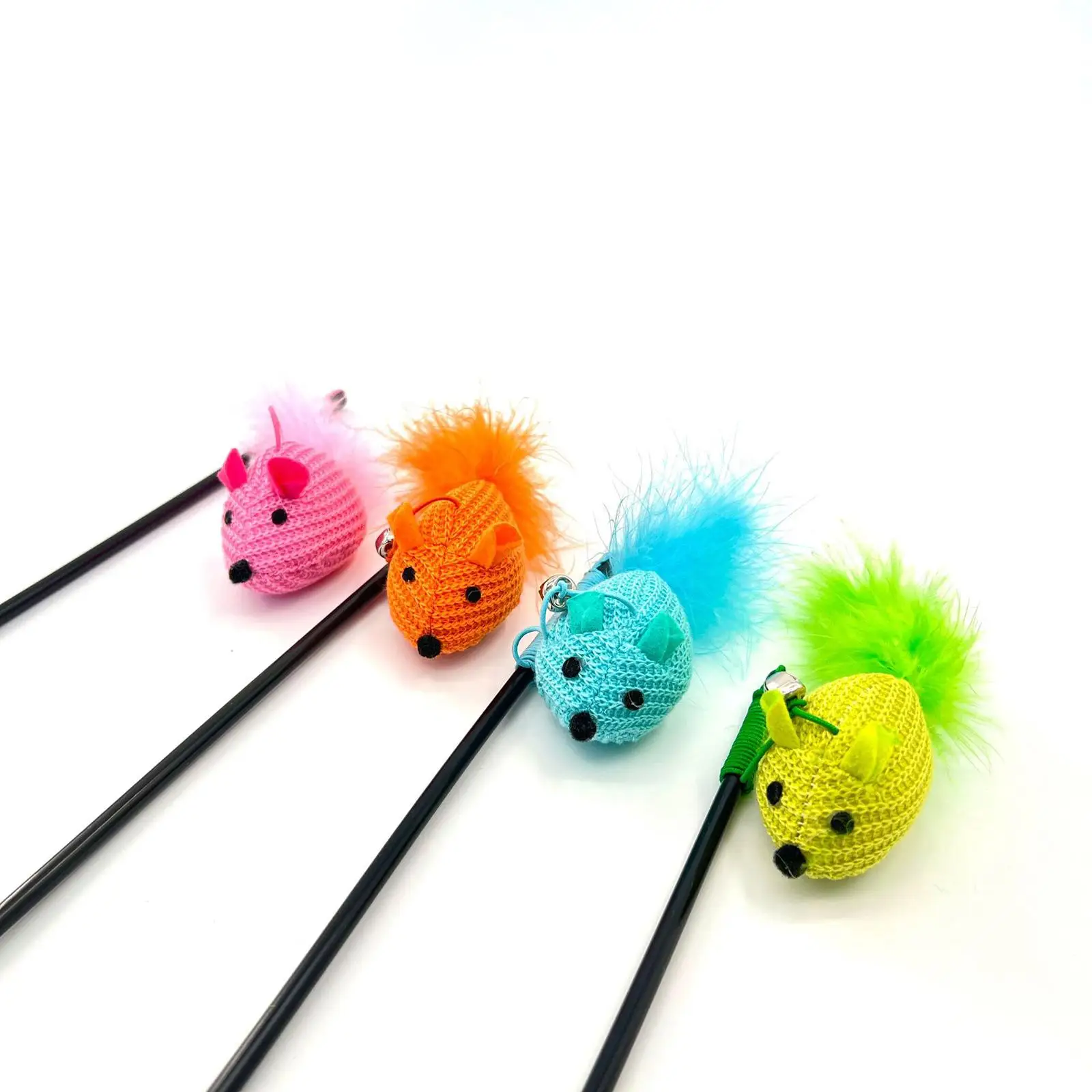 Cat Feather Toys with Bells 57cm String Accompany Activity Pet Supplies
