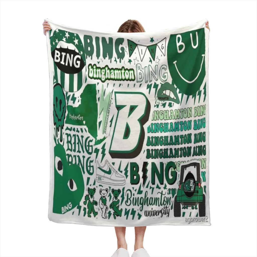 

Binghamton Universtiy Blanket Summer Blanket Thin Blanket for Couch Sofa Warmth Bed Artificial Flannel Blankets Comfortable