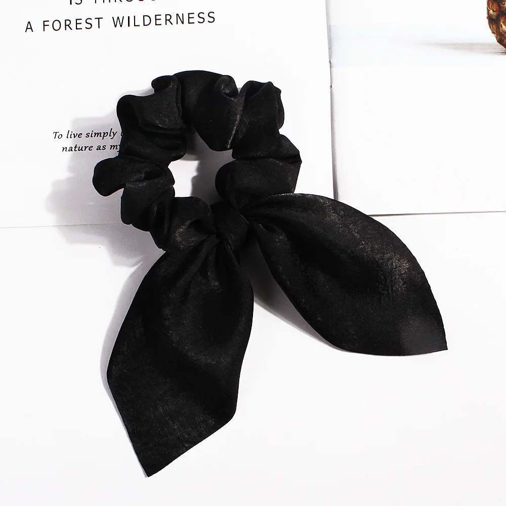 Leopard Bowknot Elastisches Haarband Frauen Einfarbig Scrunchie Mädchen Haargummi Pferdeschwanz Halter Stirnband Haar Seil Haar Zubehör – Detail 16