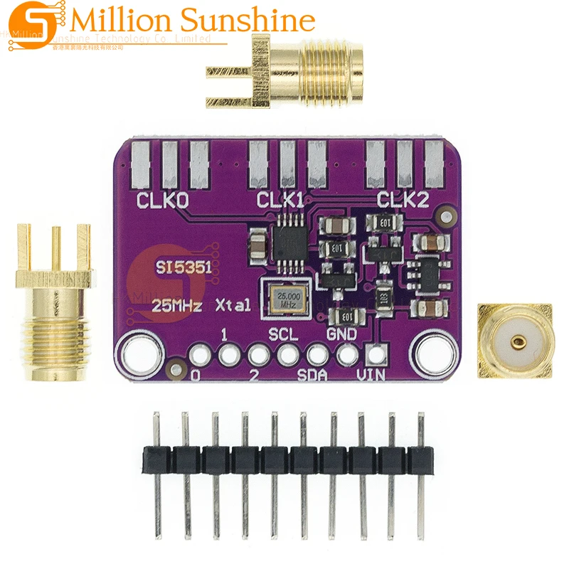 DC 3V-5V CJMCU-5351 Si5351A Si5351 I2C Clock Generator Breakout Board Module Signal Generator Clock 8KHz-160MHz For Arduino