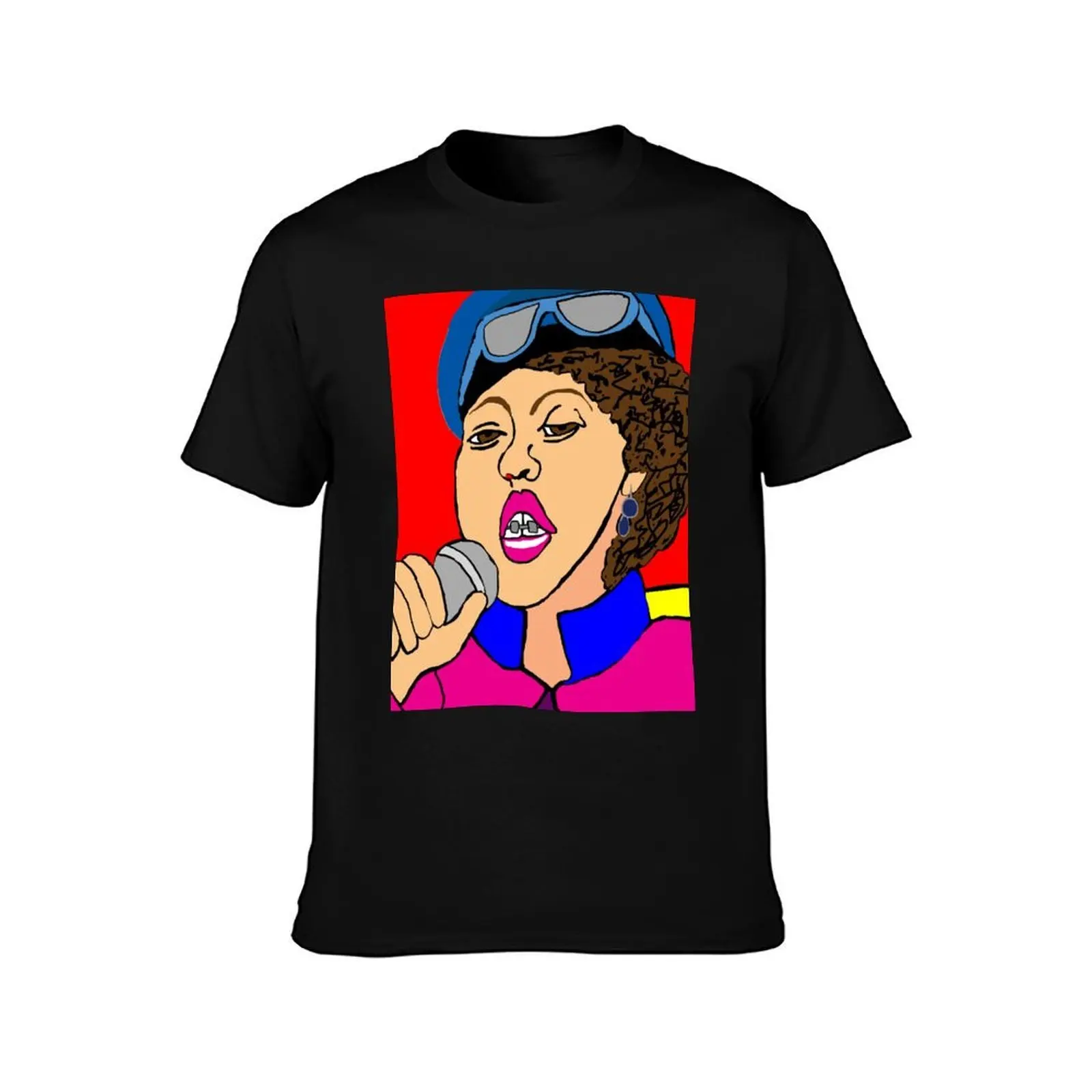 Poly Styrene Digital Illustration T-Shirt, Summer Casual Cotton Tee, Oversized Streetwear Tops, Vintage Graphic Print