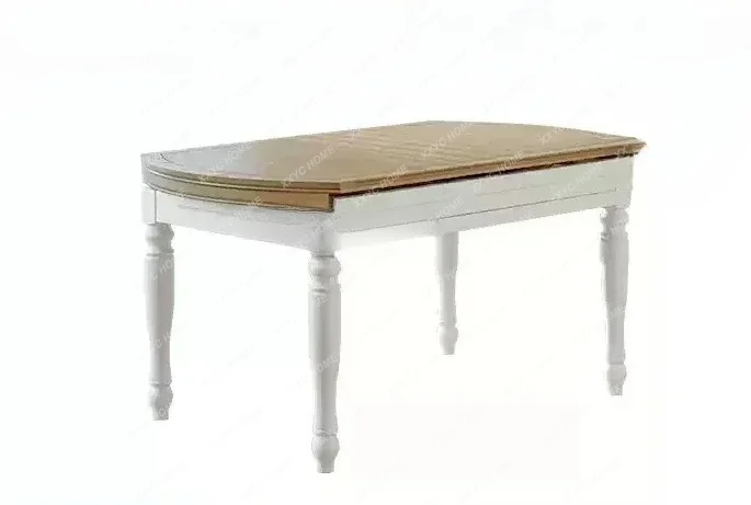 XX  white dining table retractable folding household variable round table rural retro all solid wood dining table