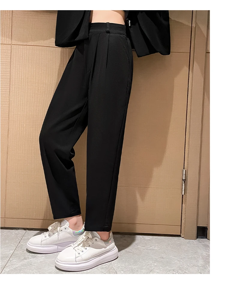 Schwarzer Blazer für Teenager-Mädchen, Cigarette-Hose, Ganzjahres-Bestseller, Hochgeschnittene Lange Hose, Koreanische Kinder-Hochzeitsmode, Formelle Hose – Detail 11