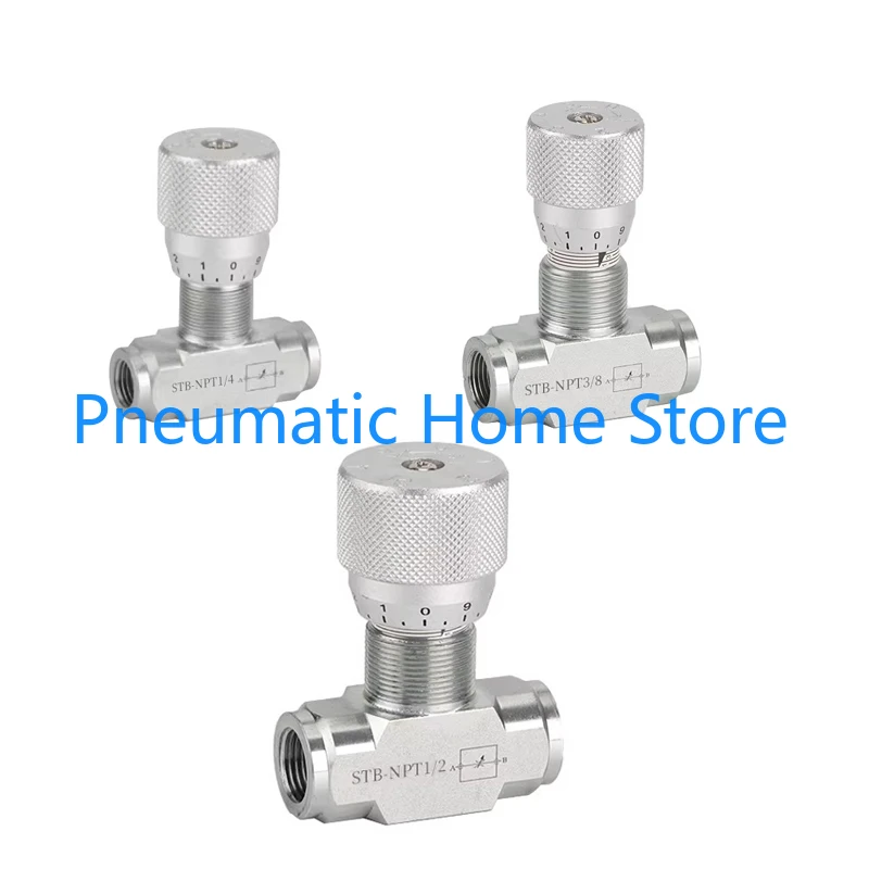 

STB-NPT1/4" 3/8" 1/2" Bi-Directional Flow Restrictor Hydraulic Valve Carbon Steel Flow Control Valve for Hydraulic STU-NPT1/4"