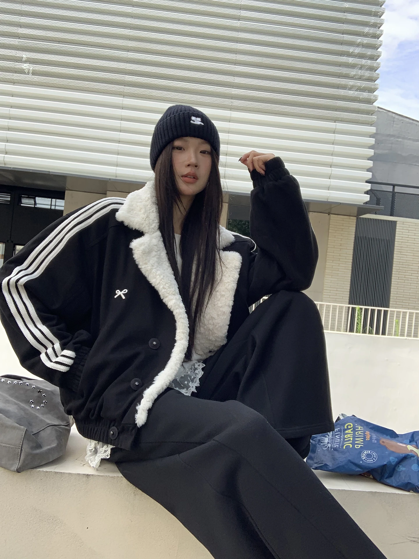 Rode Celebri Studio ort Thiened Casual katoenen jas met bontkraag voor dames herfst winter nieuwe Sle Bla warme jas