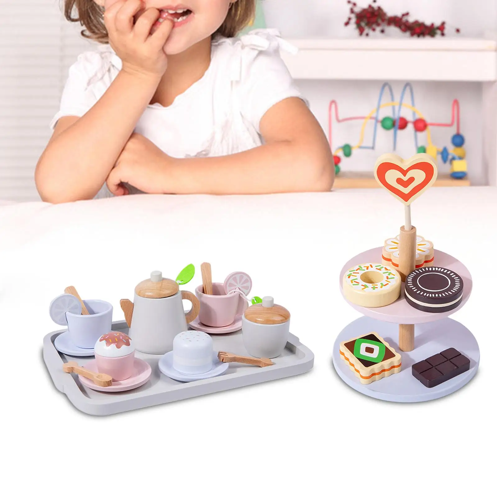 Conjunto De Chá De Madeira Para Meninas E Meninos, Brinquedo De Desenvolvimento, Pretend Play Game, Acessórios De Cozinha Para Crianças, Presente De Aniversário