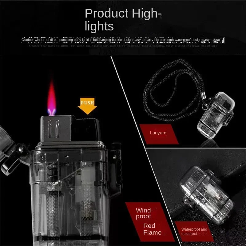 New Waterproof Plasma Lighter Pink Flame Cartoon Outdoor Camping Sports Windproof Lighter Smoking Camping Survival Gadget