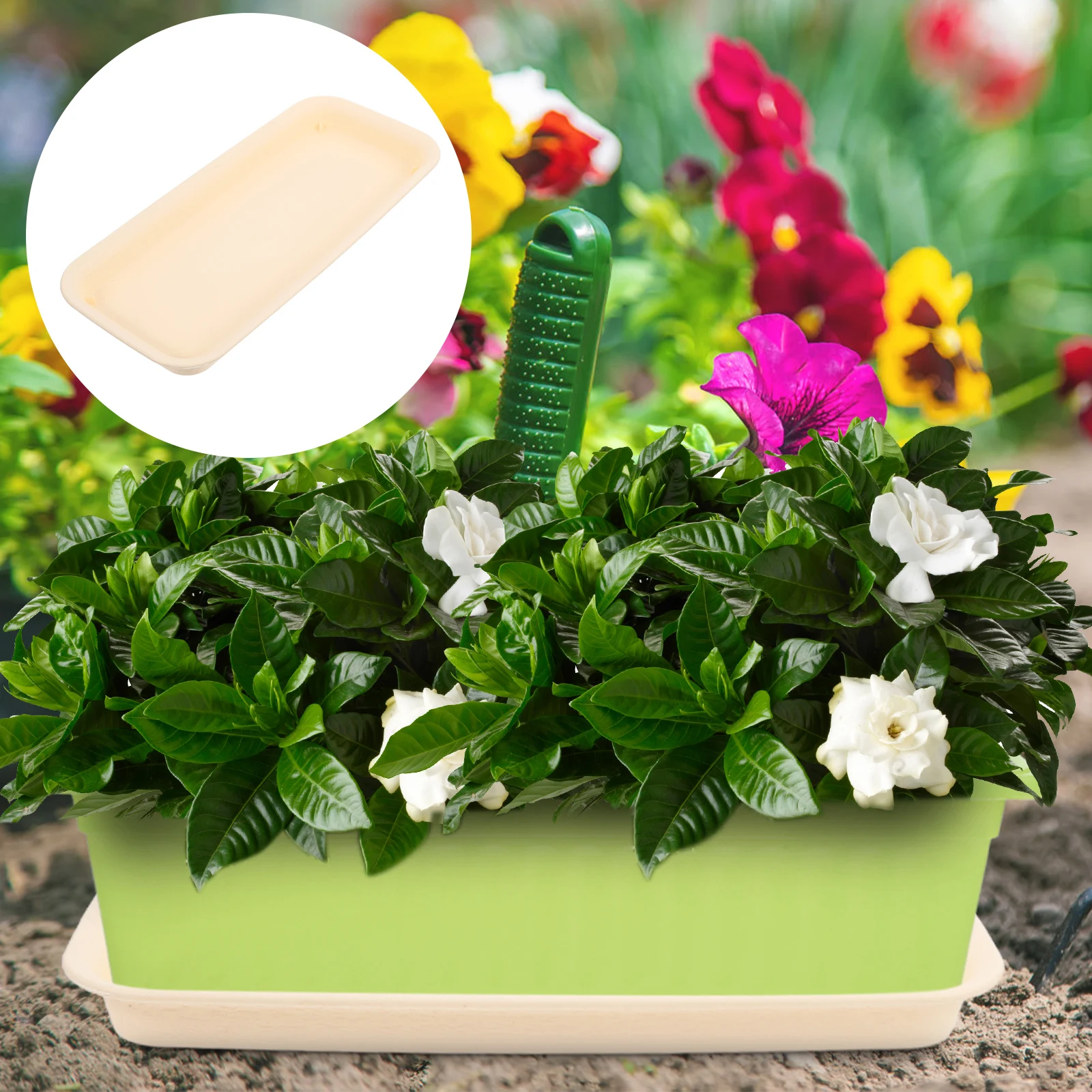 

Flowerpot Tray Plant Water Catcher For Rectangular Pots Drip Tray Garden Decor Planter Drainage Saucer Resin Material Leak Proof