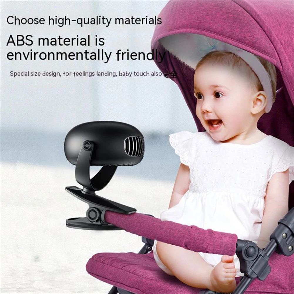 1  abs  5v/1a Portable Clip Fan 720 Degree 3 Levels Adjustable Speed Low Noise Leafless Design Air Cooling Fan Wholesale