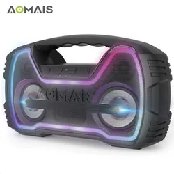 AOMAIS GO 30W 고출력 스피커 RGB 라이트 40 시간 배터리 수명 무선 직렬 서브 우퍼 AUX USB 7 단계 방수 speake