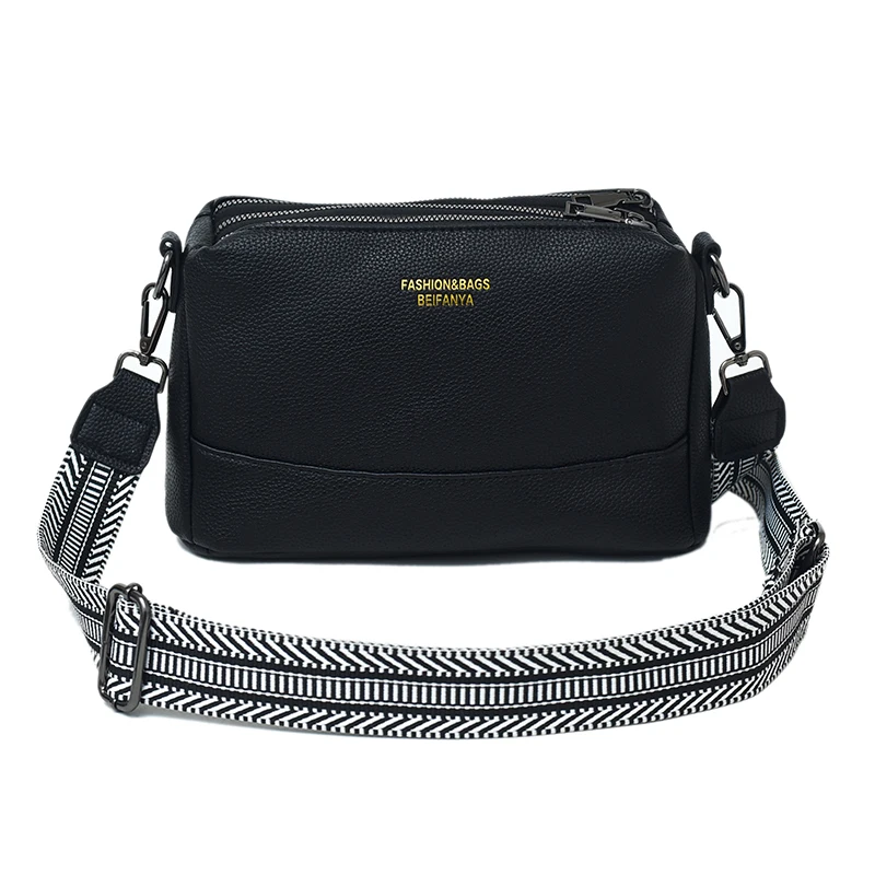 

Ladies' Fashionable Small Crossbody Bag With Three Zippers And Shoulder Straps In The Same Color Scheme