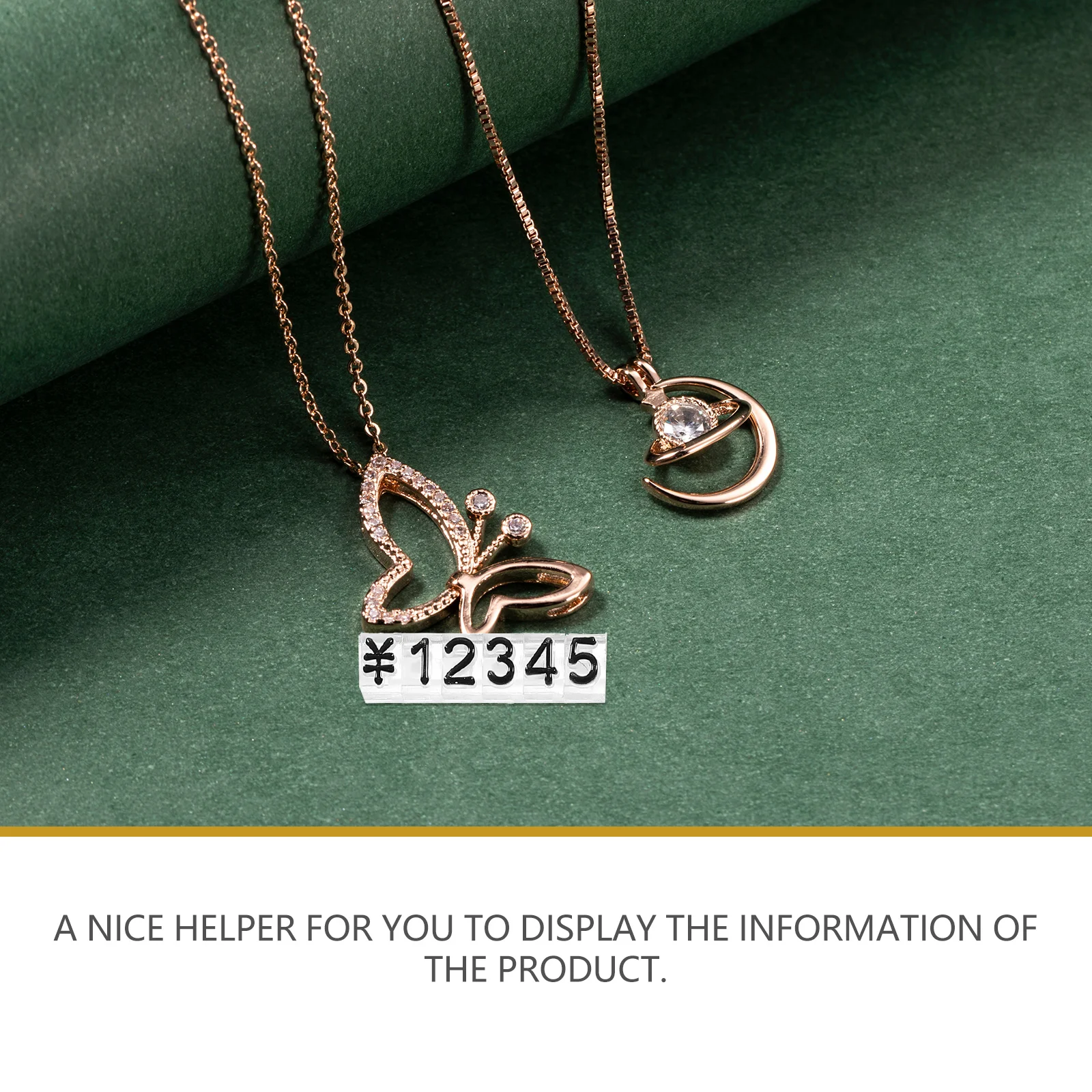 20 Pcs Price Display Tags with Base Cube Jewelry Blocks Abs Stand Label Retail Counter