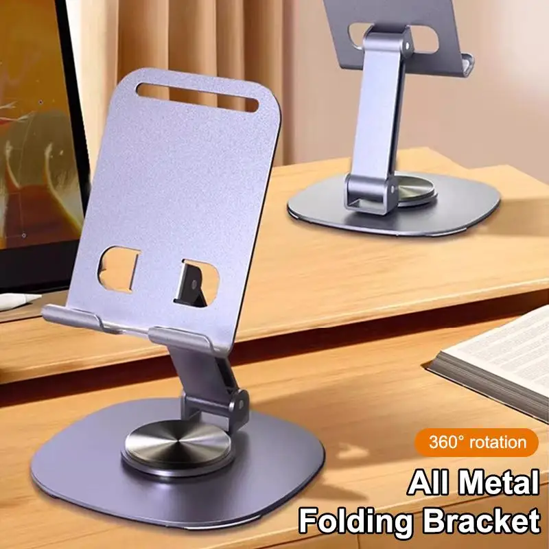 【Y】Desktop Rotating Phone Holder Stand - 360 Degree Adjustable Cell Phone Mount for iPad Samsung iPhone - Table Support Stand