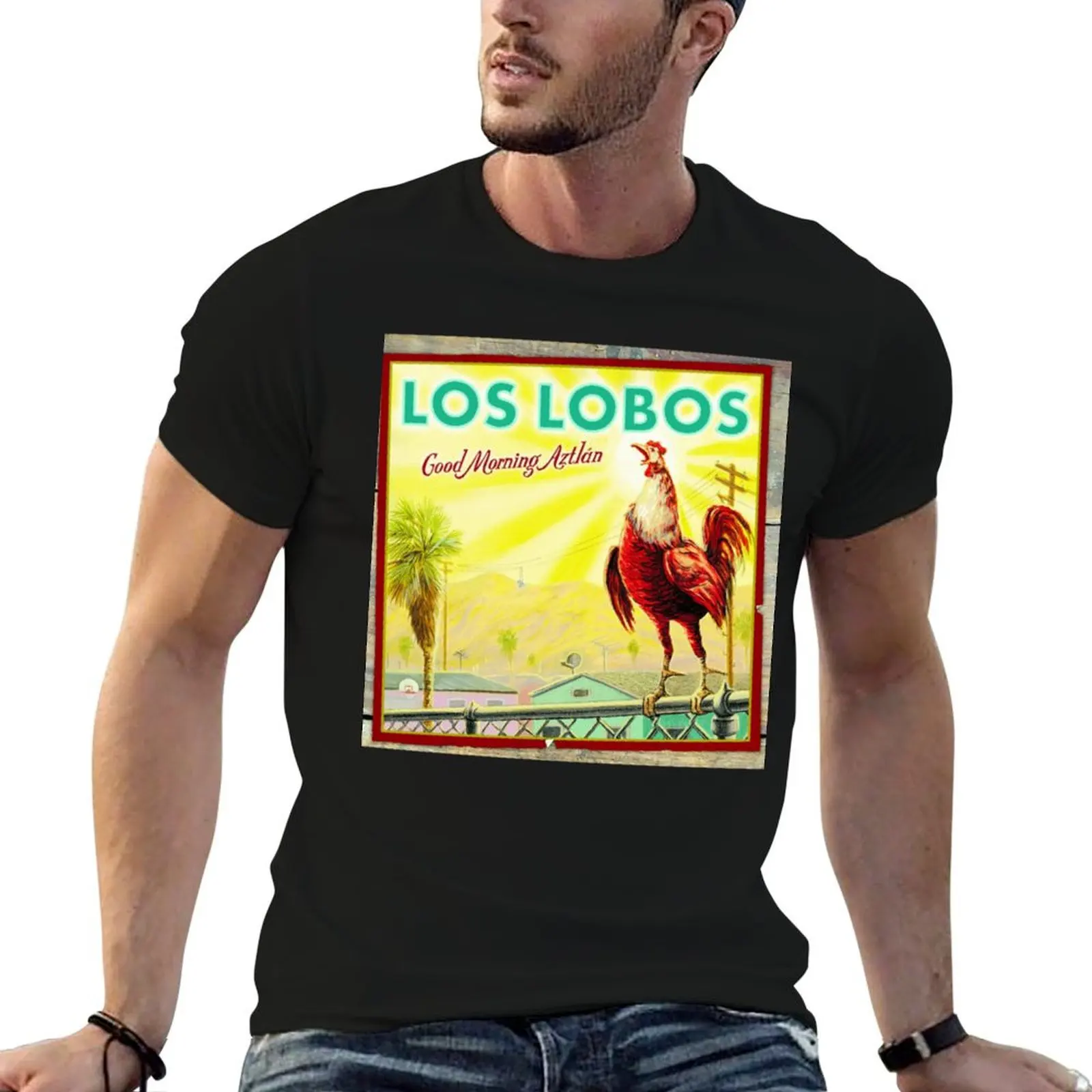 Camiseta Los Good Morning Aztlan Lobos Chicken Art For Fan, camiseta de algodón, camiseta 100% de algodón, paquete de camisetas, camiseta de diseñador