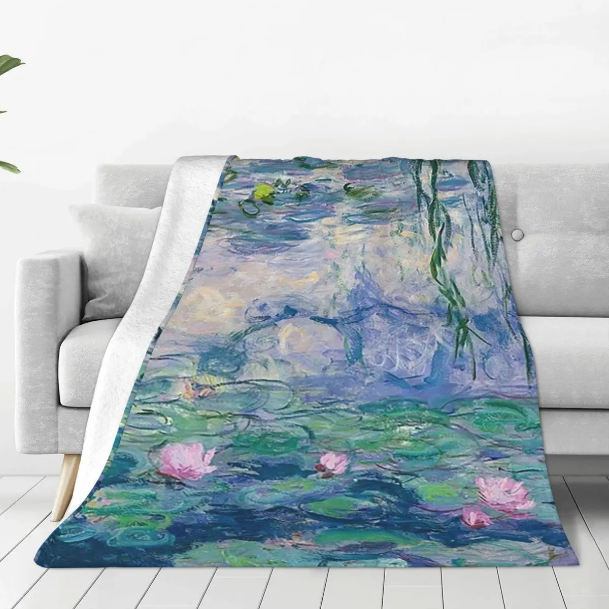 Water Lilies Claude Monet Fine Art Blankets Fleece Lightweight Sofa Throw Blankets For Couch Bedding Office Throws Bedspread