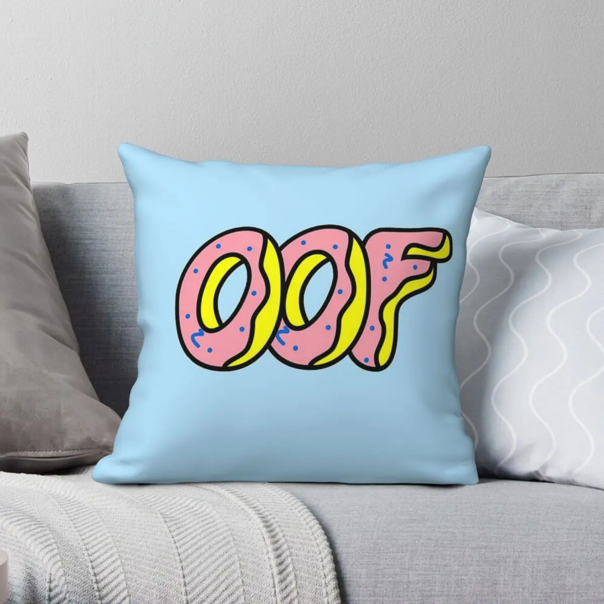 OOF Odd Future Square Pillowcase Polyester Linen Velvet Creative Zip Decor Room Cushion Cover