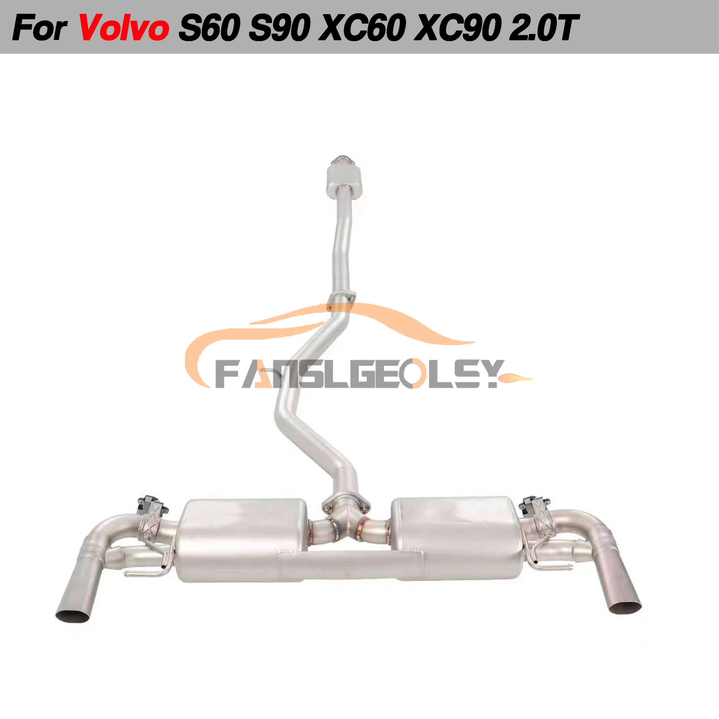 For VW  Volvo S60 S90 XC60 XC90 Steel Catback Performance Exhaust System Valve With Muffler Pipes Tuning exhaust assembly