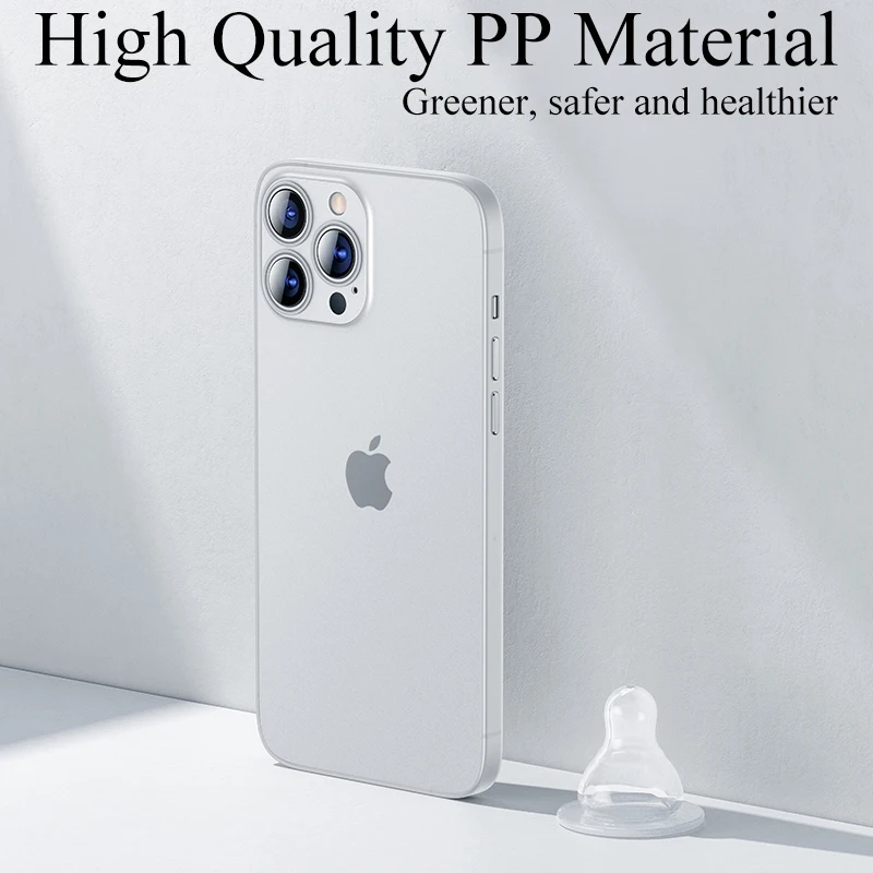 0.3mm Ultra Thin Back Cover Case For iPhone 13 12 Mini 11 Pro SE 2022 2020 Transparent Matte Hard Cover Soft Slim Shell Fundas