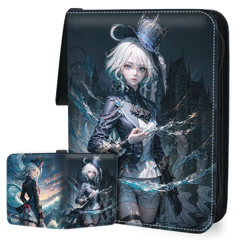 Genshin Impact Cards Binder With 50 Page Can Hold 400pcs/900pcs Card Zipper Collectible Book Playing Game Card Album Holder