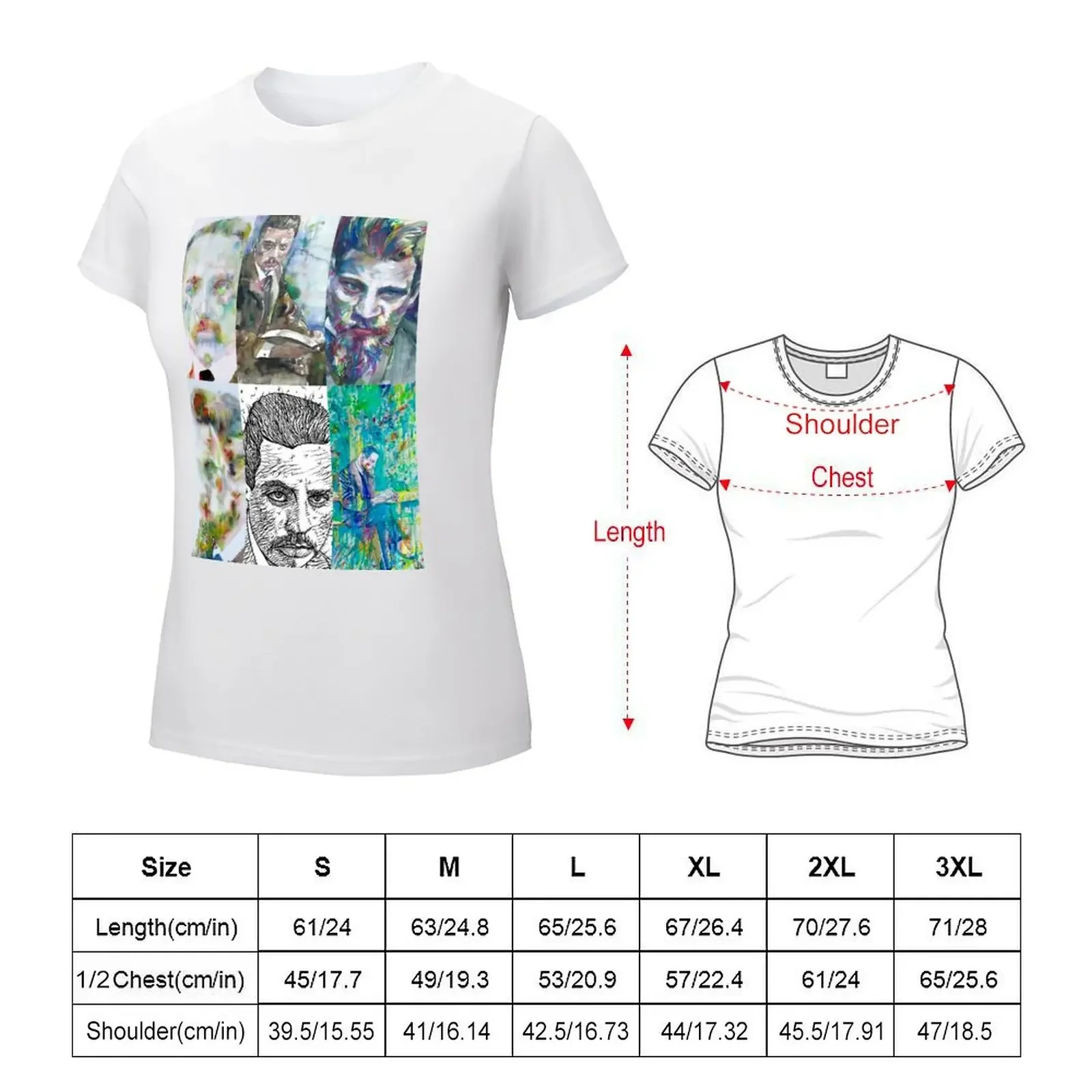 SIX TIMES RAINER MARIA RILKE T-shirt anime clothes summer top summer clothes for Women