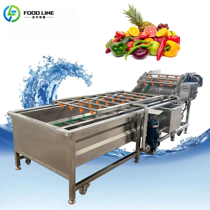 

Customized Fruit and Vegetable Cleaning Machine Bubble Cleaning Machine Spinach Lettuce Cleaning Machine High Efficiency