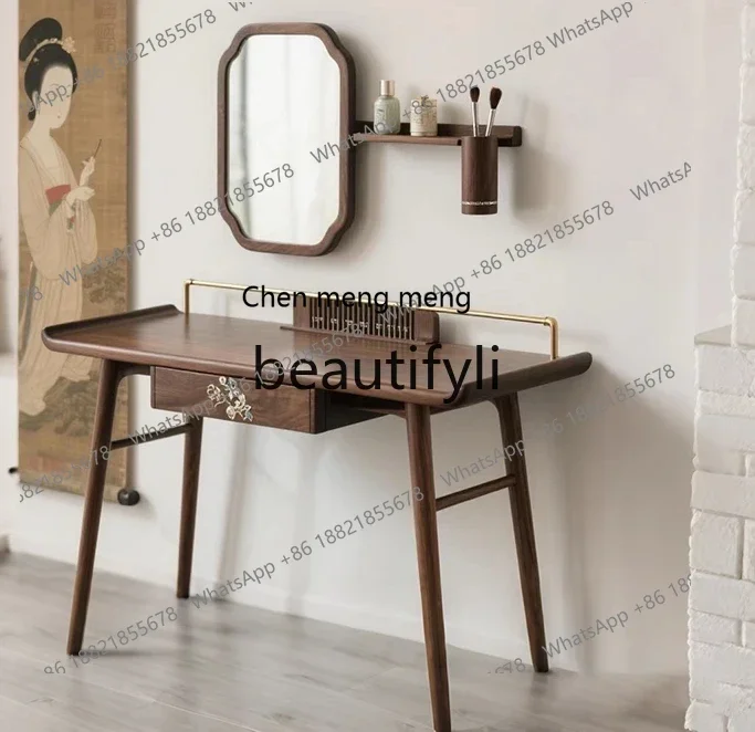 zqxNorth American black walnut solid wood case dresser new minimalist light luxury makeup table
