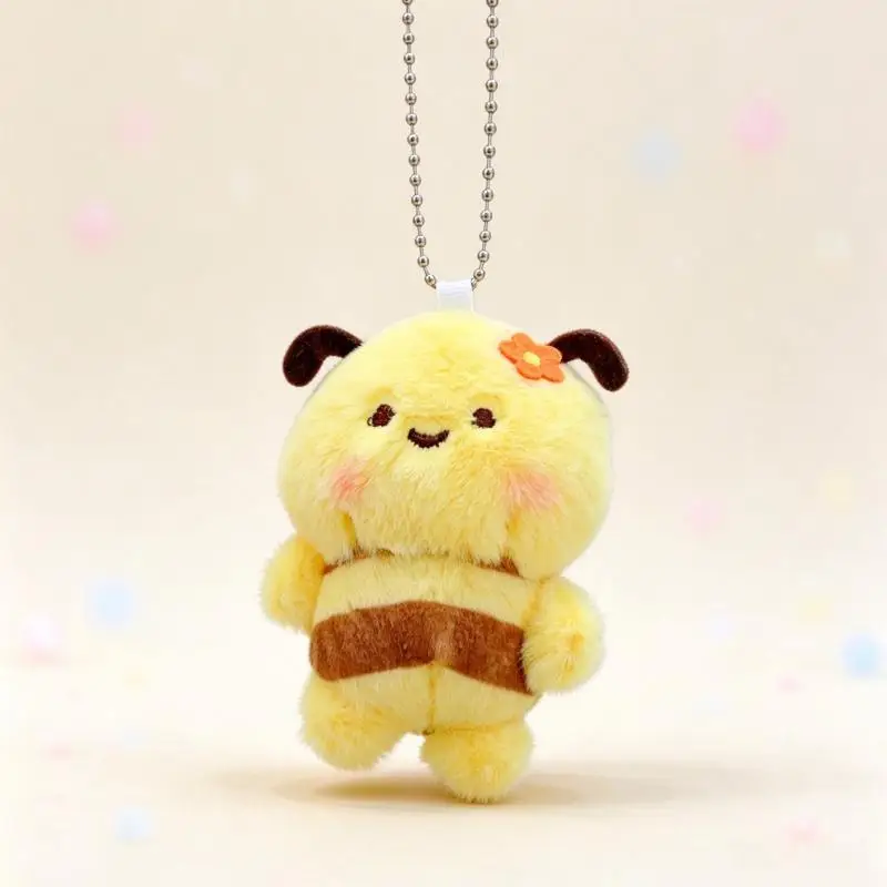 10cm Soft Cute Magnetic Attraction Turtle Bee Little Panda Plush Toy Keychain Bag Cartoon Doll Pendant Small Gift