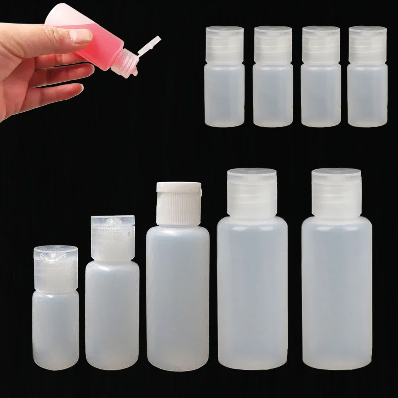 50 Pz 10-50 ml Bottiglia Vuota in Plastica PE da Spremere con Tappo di Vibrazione Bottiglia di Campione Contenitore di Liquido da Viaggio Portatile per Shampoo Balsamo