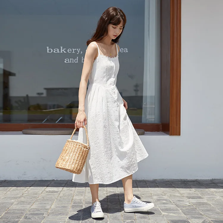 French Fairy Little White Skirt for Women 2024 Spring and Summer New Style Gentle Girl Inner Strap Skirt Dress
