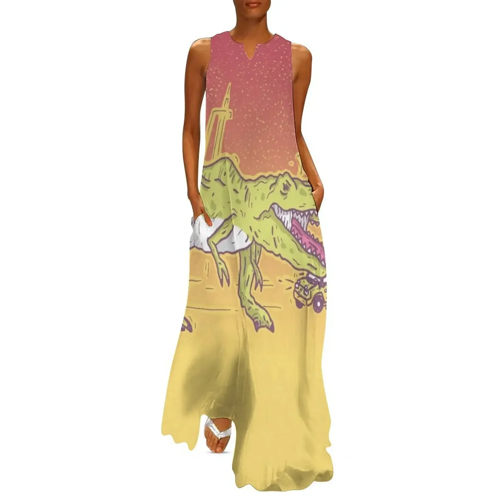 

Jurassic Park Long Dress Clothing female evening dress ladies dress korean style loose summer