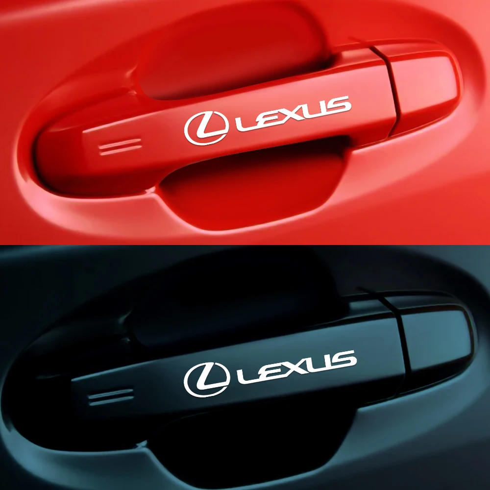 4Pcs Car vinyl Styling Door Handle Decor Stickers Decals Accessories For Lexus LS LC IS350 ES300h ES300 IS220d NX350h RX CT200h