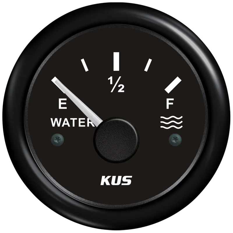 KUS 52mm Pointer Water Level Gauges Modification 12v/24v 0-190ohm Water Level Meters 240-33ohm with Red Backlight for Auto Boat