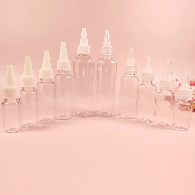 

50Pcs 10/20/30/50/100ml Squeezable Liquid ink Oil Glue Containers Empty PET Plastic Dropper Bottles With Leakproof Screw-On Lids
