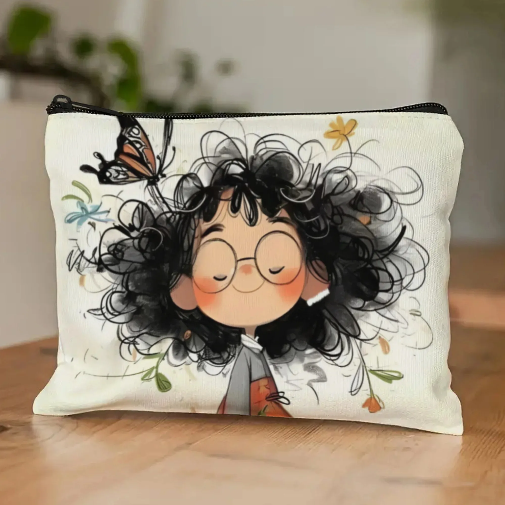 الكرتون فتاة حقيبة مستحضرات تجميل انغلق حقيبة أدوات الزينة المرأة المنظم حقيبة مستحضرات التجميل محفظة نسائية للعملات المعدنية السفر حقيبة التخزين مقلمة