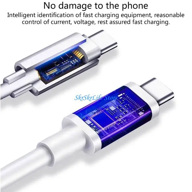 

E65E USB C Зарядка кабеля USB C Мужчина в мужское кабель передача данных 10 Гбит / с USB C 100W Зарядный кабель для ноутбука