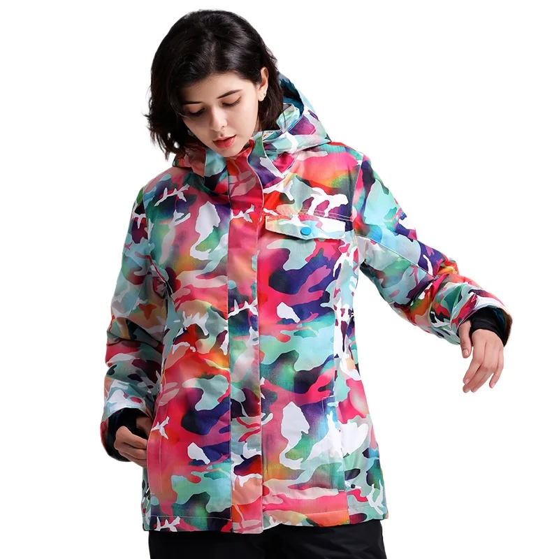 Ski suit women's windproof waterproof padded cotton warm outdoor camouflage large size