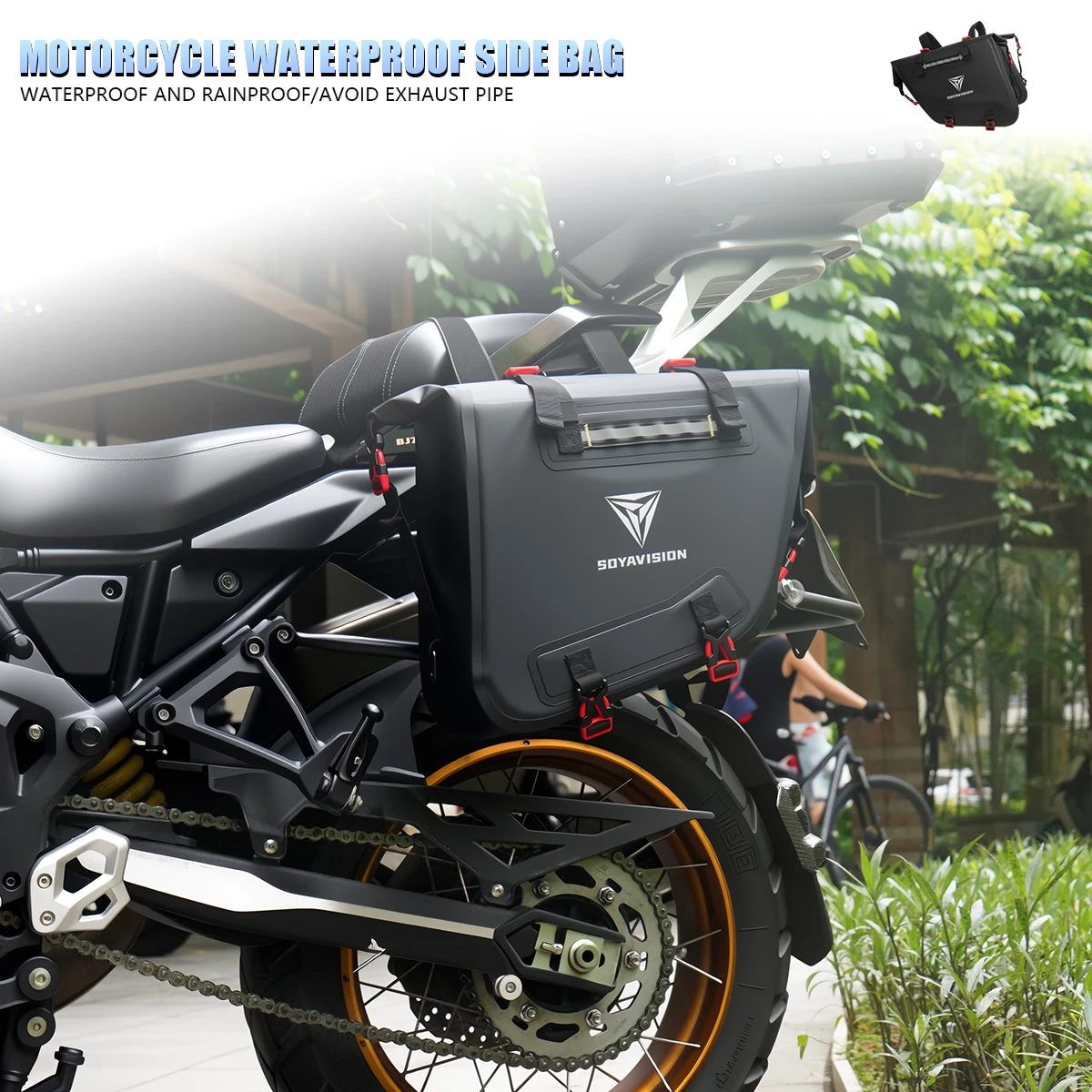 

Universal Motorcycle Saddlebags Waterproof Motorbike Side Tool Bags Left Right Pouch For Harley BMW Honda Black Travel Bags