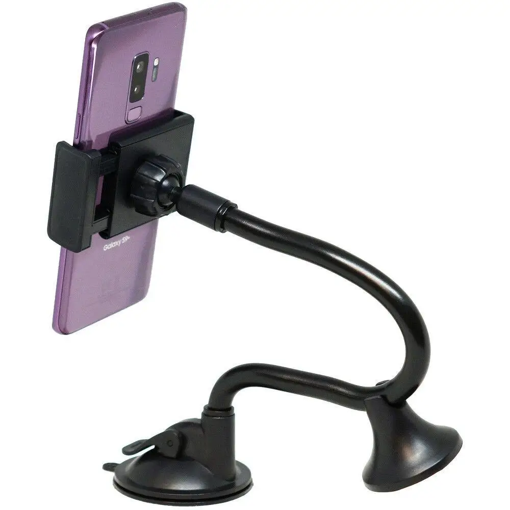 Cell Phone Holder Long Arm Sturdy Phone Mount Strong Suction Cup Phone Holder for Windshield Dashboard for All Phones