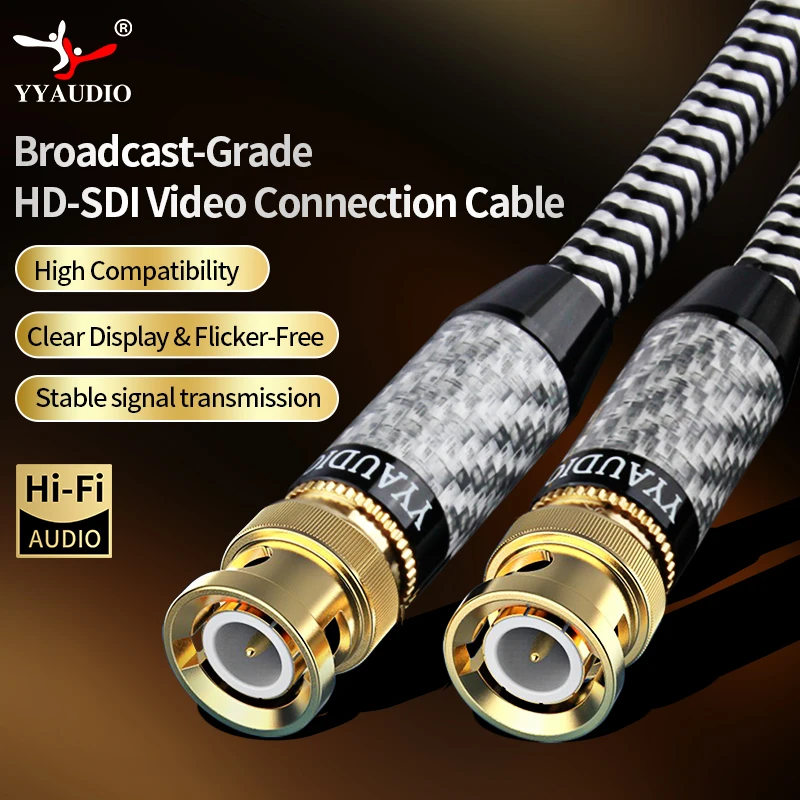 75 Ohm Coaxial BNC Extension Cable 7N Silver Plated OCC Male To Male Monitoring Video BNC Cable Q9 Camera Connection Wire