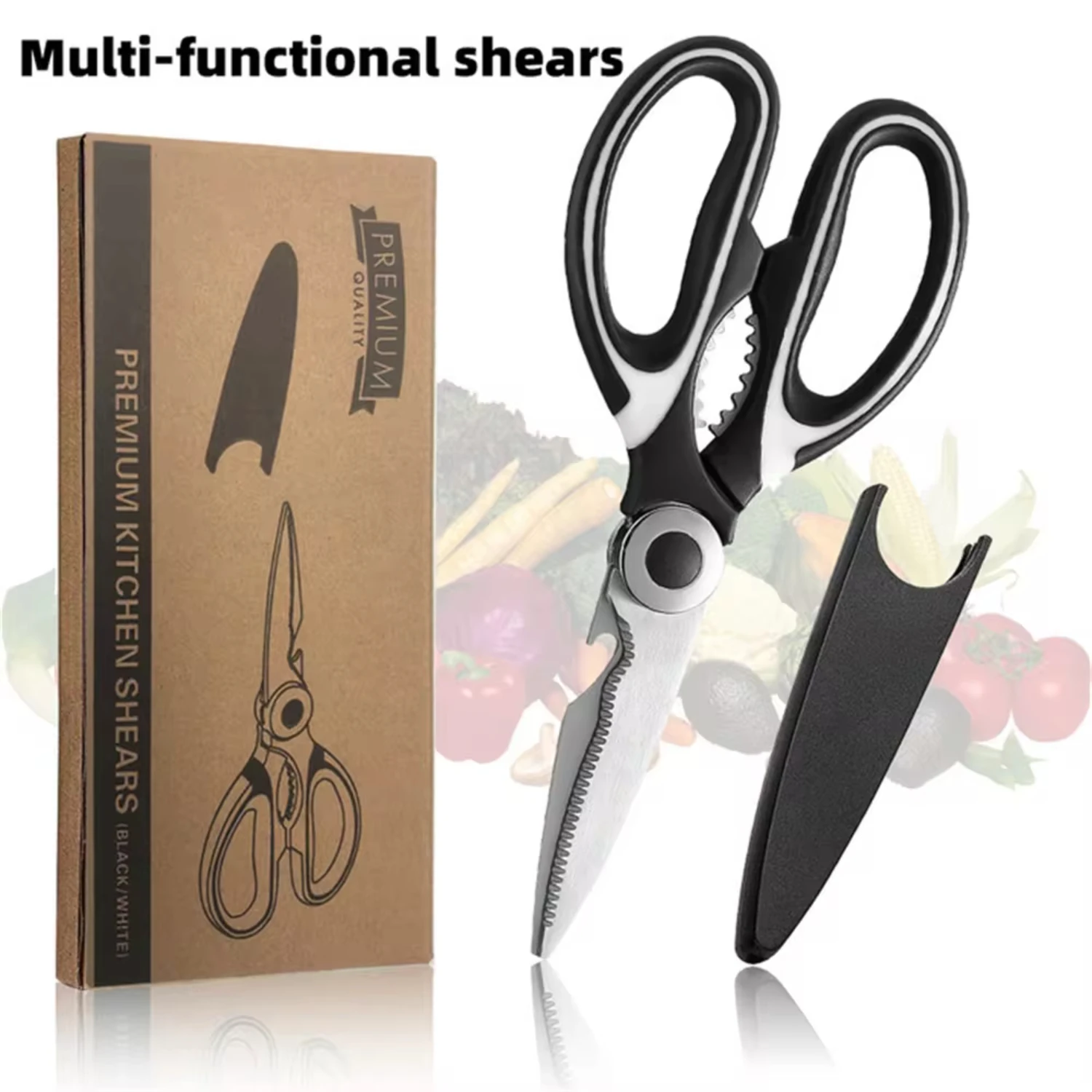 New Multifunctional Scissors Kitchen Stainless Steel Scissors Chicken Bone Meat Fish Killing Dedicated Household Gadgets Scissor