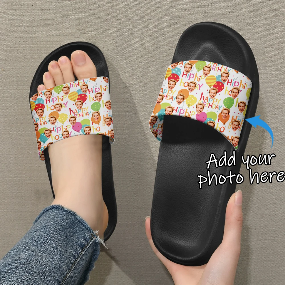 Customized women's slippers Customized text slippers Personalized fun text pictures Customized gifts for family and friends