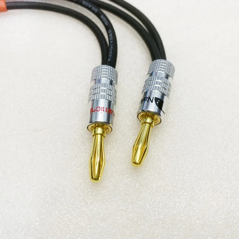 1 Paar Bananenstecker auf 2 Bananenbuchsen Kupfer-Audiokabel-Splitter für Verstärker zum Anschluss von Lautsprechern – Detail 4