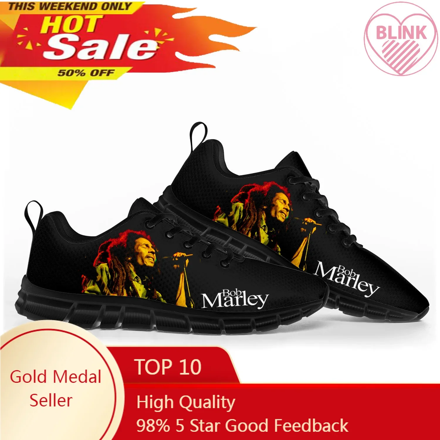 Unisex Reggae Rock Music Star Bob Marley Sneakers, calçados esportivos, homens, mulheres, adolescente, crianças, crianças, alta qualidade, casal